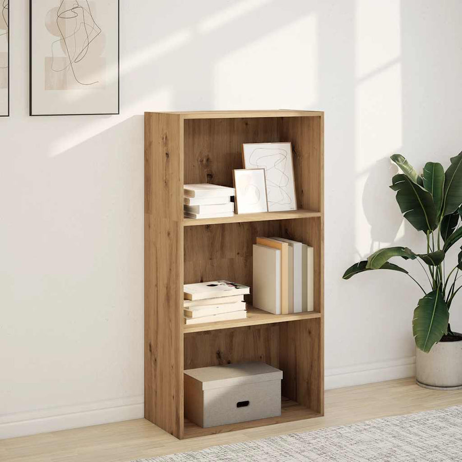 Boekenkast 60x30x114 cm bewerkt hout artisanaal eikenkleurig