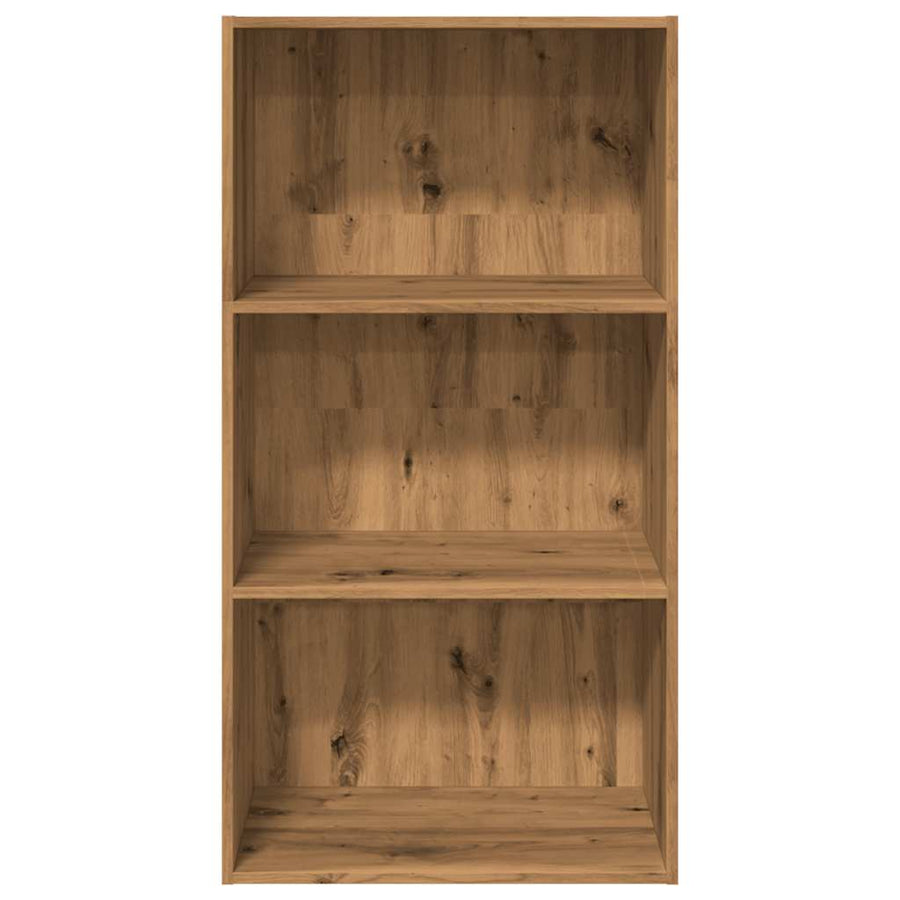 Boekenkast 60x30x114 cm bewerkt hout artisanaal eikenkleurig