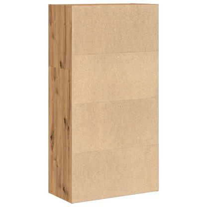 Boekenkast 60x30x114 cm bewerkt hout artisanaal eikenkleurig