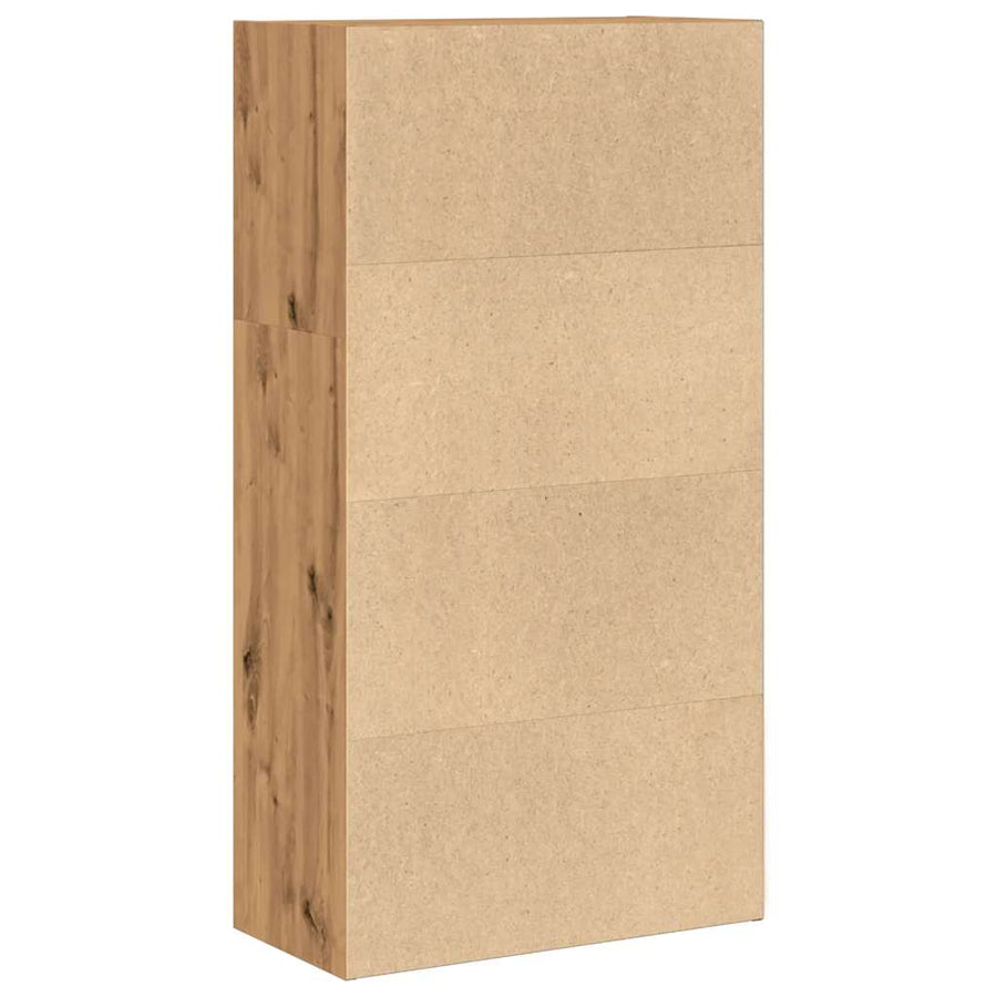 Boekenkast 60x30x114 cm bewerkt hout artisanaal eikenkleurig