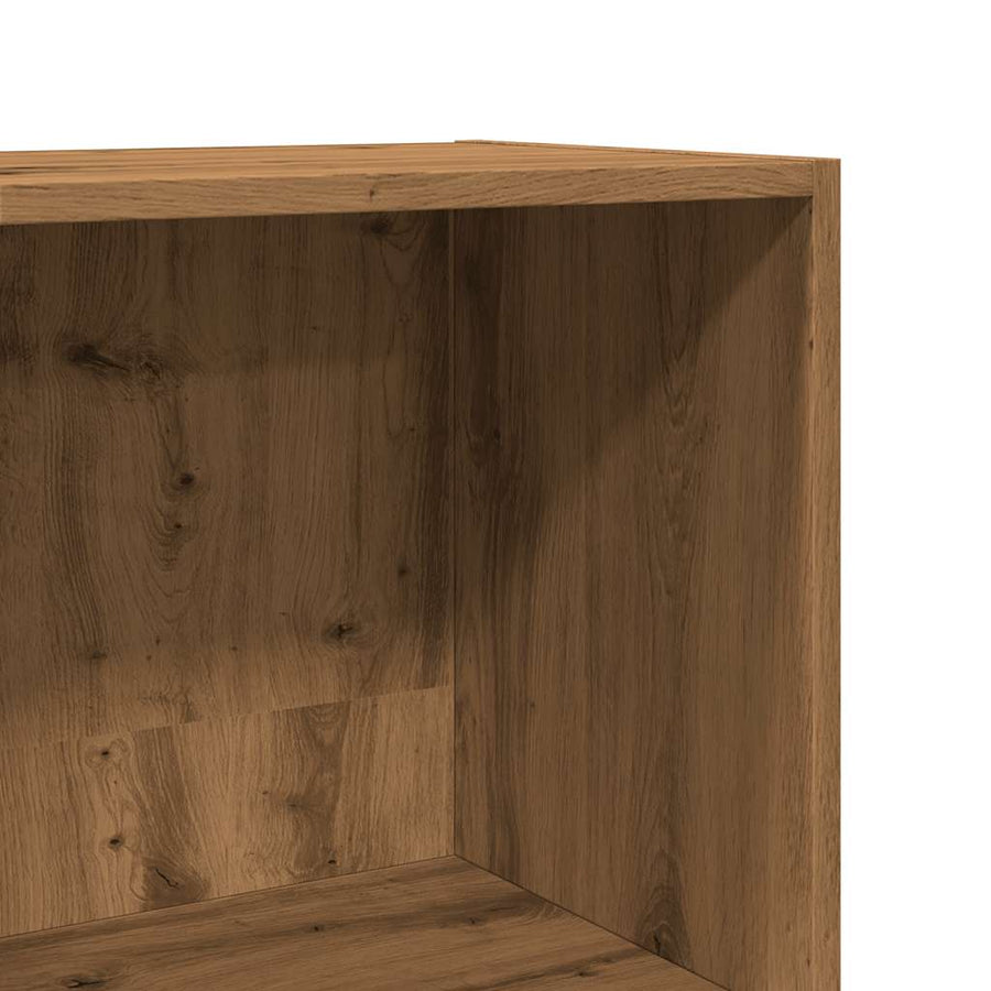 Boekenkast 60x30x114 cm bewerkt hout artisanaal eikenkleurig
