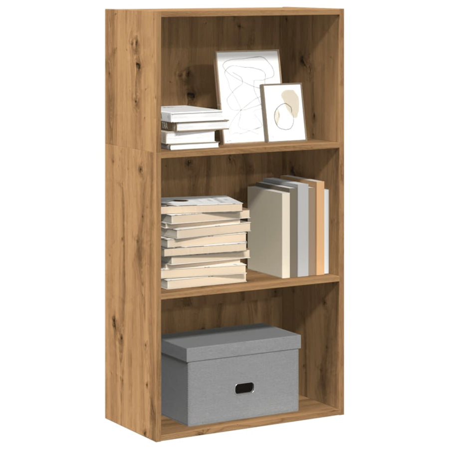 Boekenkast 60x30x114 cm bewerkt hout artisanaal eikenkleurig