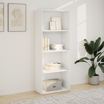Boekenkast 60x30x152 cm bewerkt hout wit