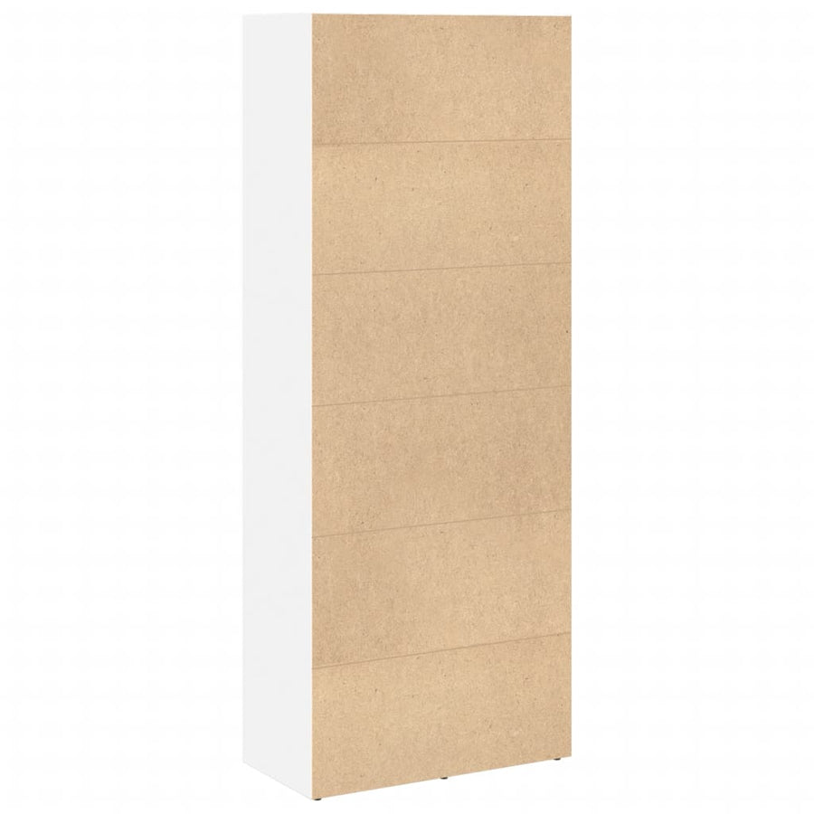 Boekenkast 60x30x152 cm bewerkt hout wit
