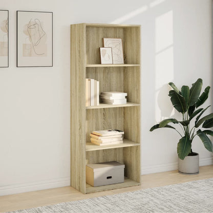 Boekenkast 60x30x152 cm bewerkt hout sonoma eikenkleurig