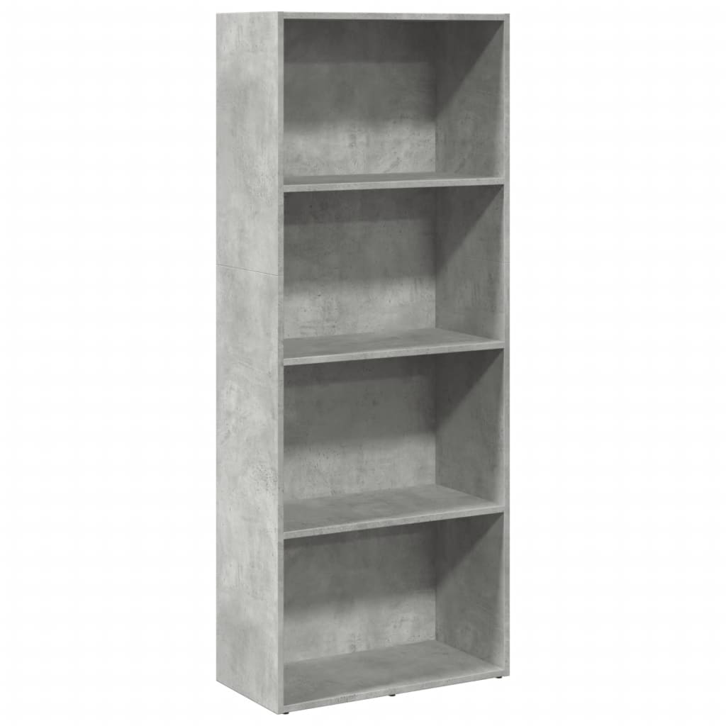 Boekenkast 60x30x152 cm bewerkt hout betongrijs