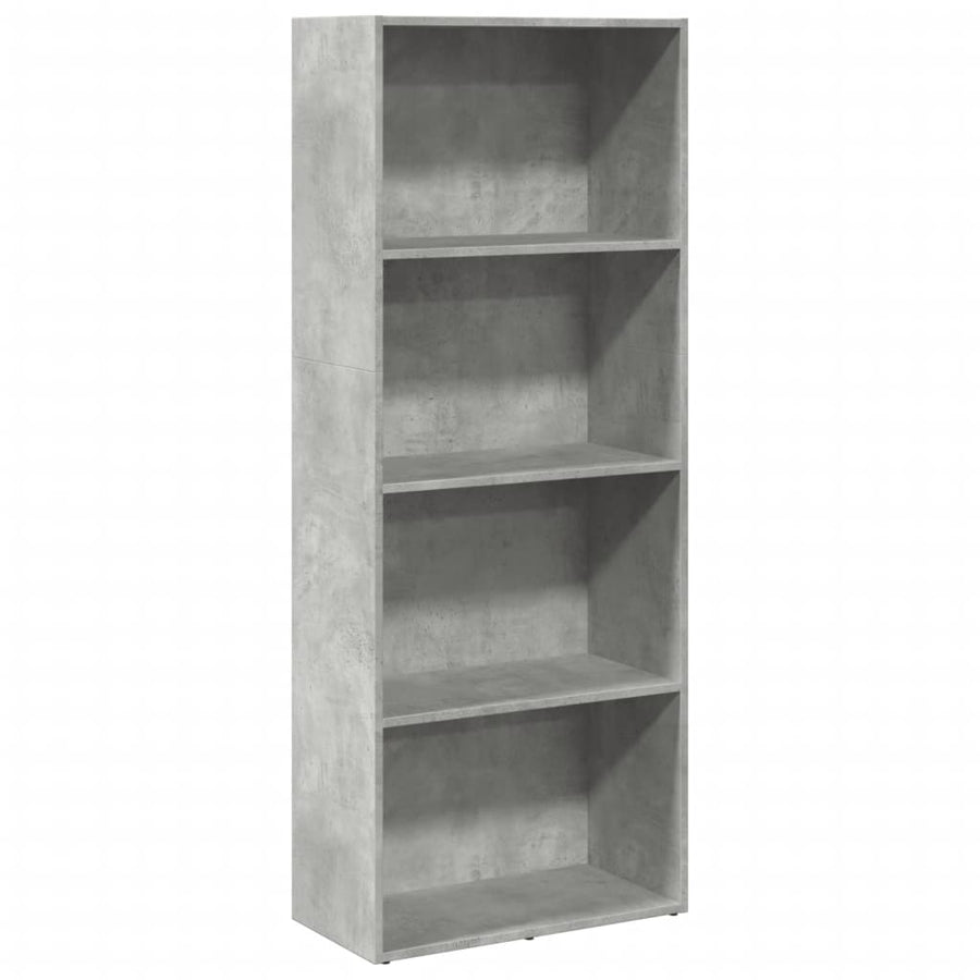 Boekenkast 60x30x152 cm bewerkt hout betongrijs