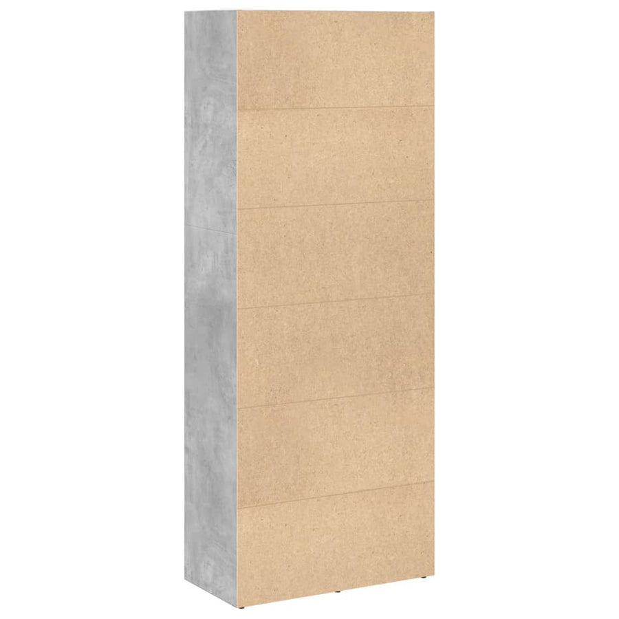 Boekenkast 60x30x152 cm bewerkt hout betongrijs