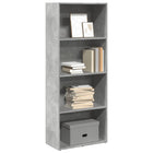 Bookcase 60x30x152 cm engineered wood concrete grey