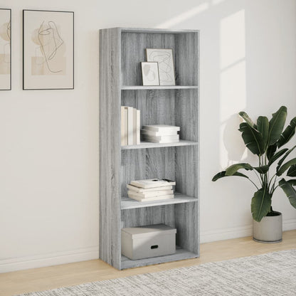 Boekenkast 60x30x152 cm bewerkt hout grijs sonoma eikenkleurig