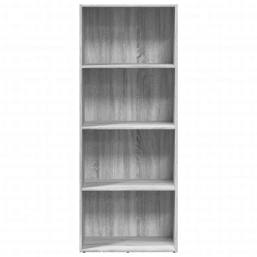 Boekenkast 60x30x152 cm bewerkt hout grijs sonoma eikenkleurig