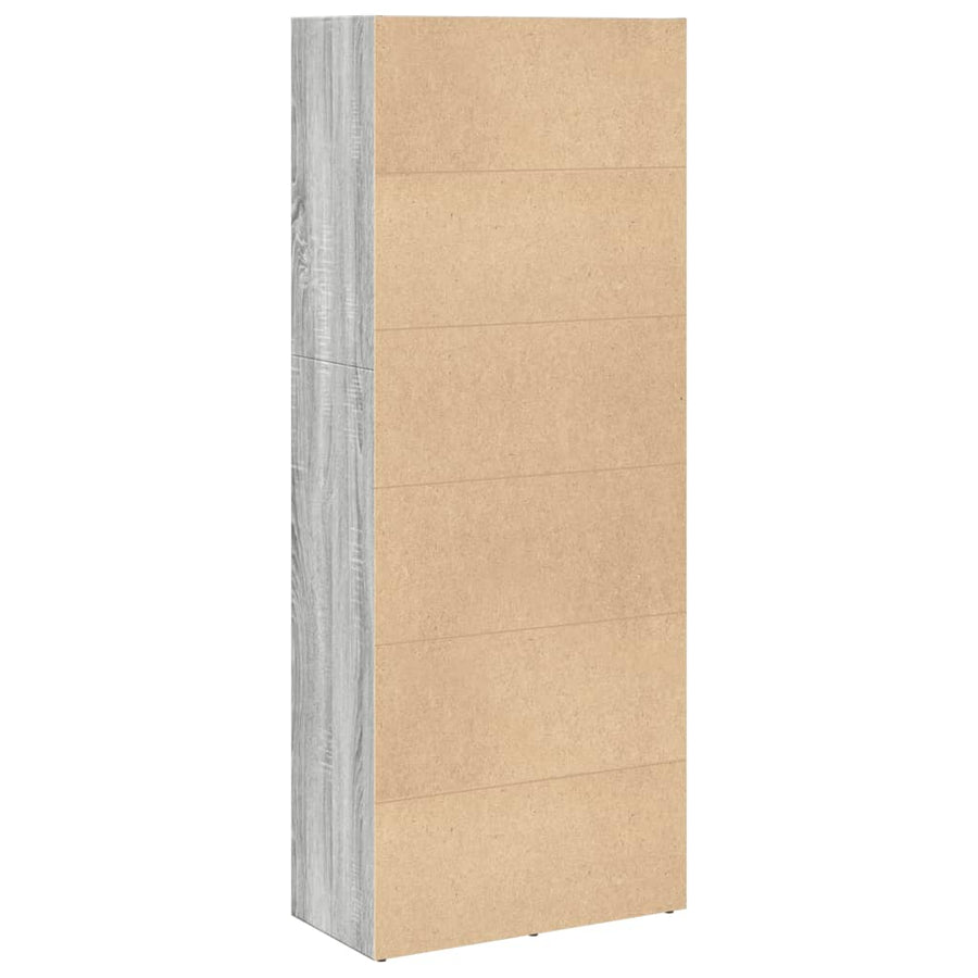 Boekenkast 60x30x152 cm bewerkt hout grijs sonoma eikenkleurig
