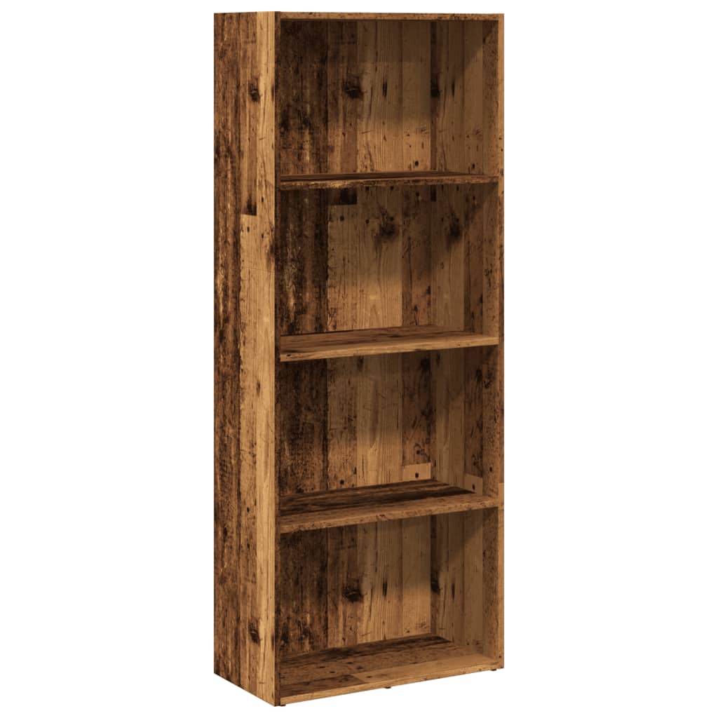 Boekenkast 60x30x152 cm bewerkt hout oud houtkleurig
