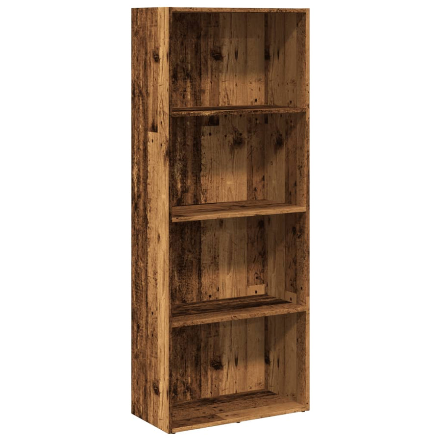 Boekenkast 60x30x152 cm bewerkt hout oud houtkleurig