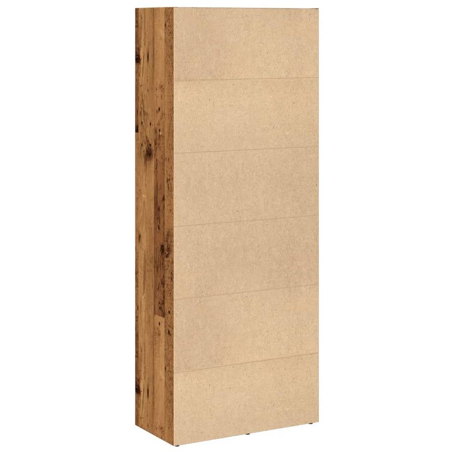 Boekenkast 60x30x152 cm bewerkt hout oud houtkleurig