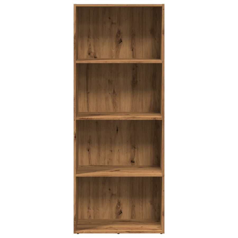 Boekenkast 60x30x152 cm bewerkt hout artisanaal eikenkleurig