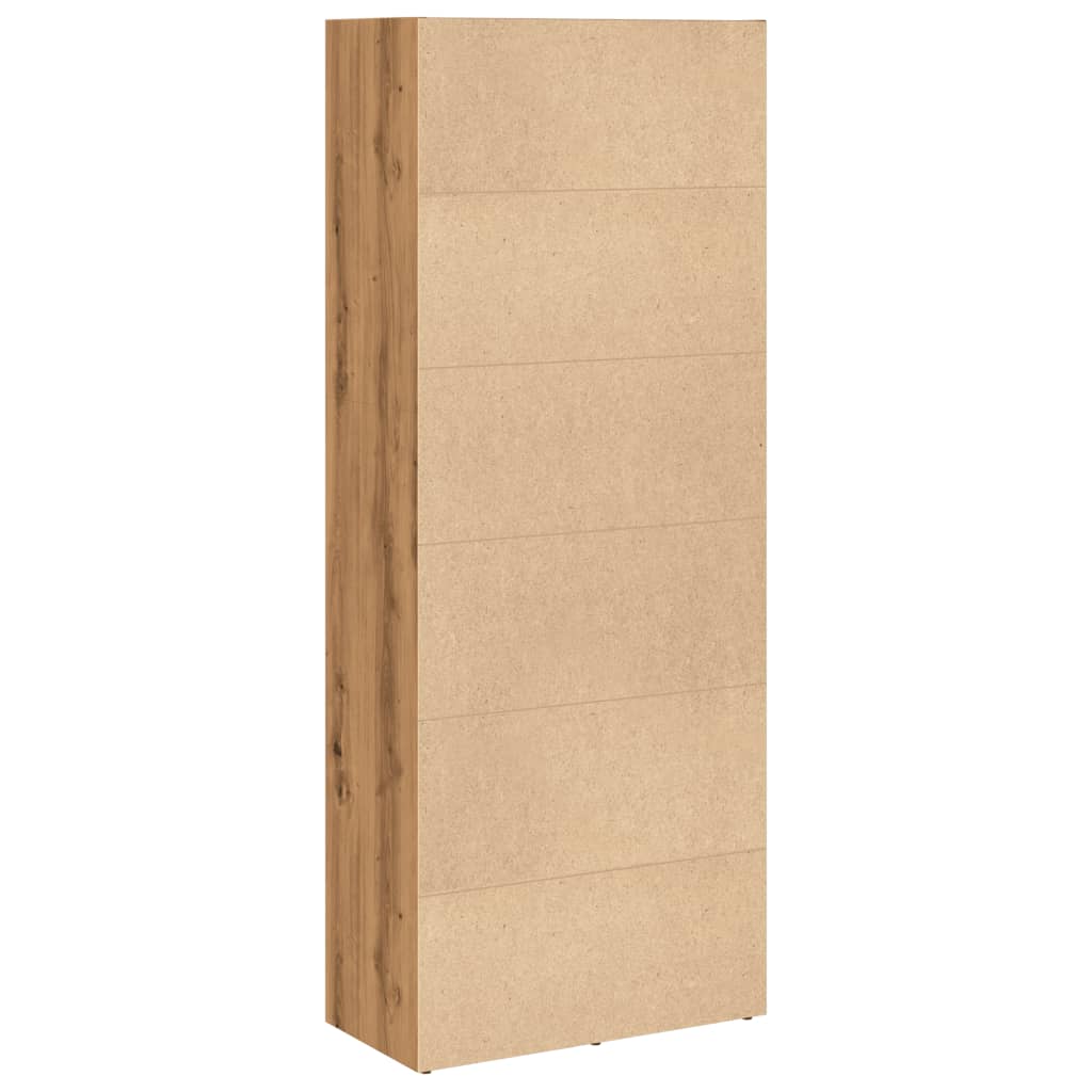 Boekenkast 60x30x152 cm bewerkt hout artisanaal eikenkleurig