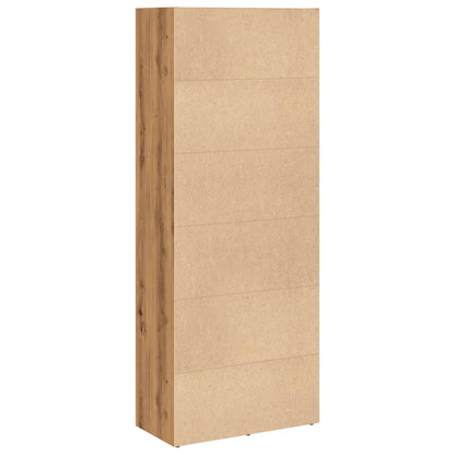 Boekenkast 60x30x152 cm bewerkt hout artisanaal eikenkleurig