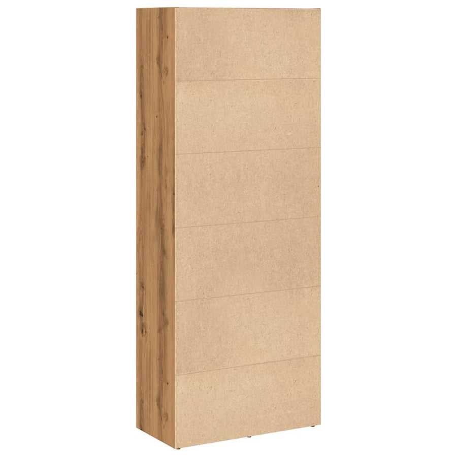 Boekenkast 60x30x152 cm bewerkt hout artisanaal eikenkleurig