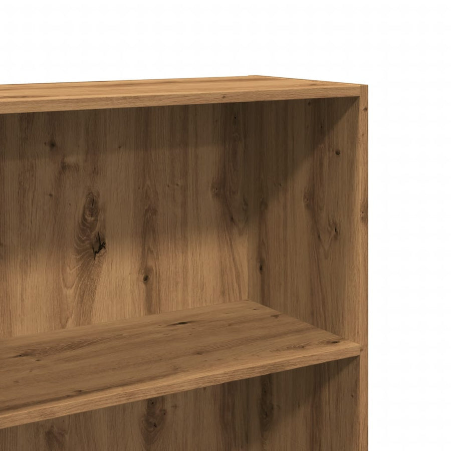 Boekenkast 60x30x152 cm bewerkt hout artisanaal eikenkleurig