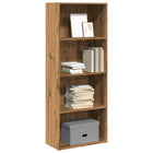 Boekenkast 60x30x152 cm bewerkt hout eikenkleurig