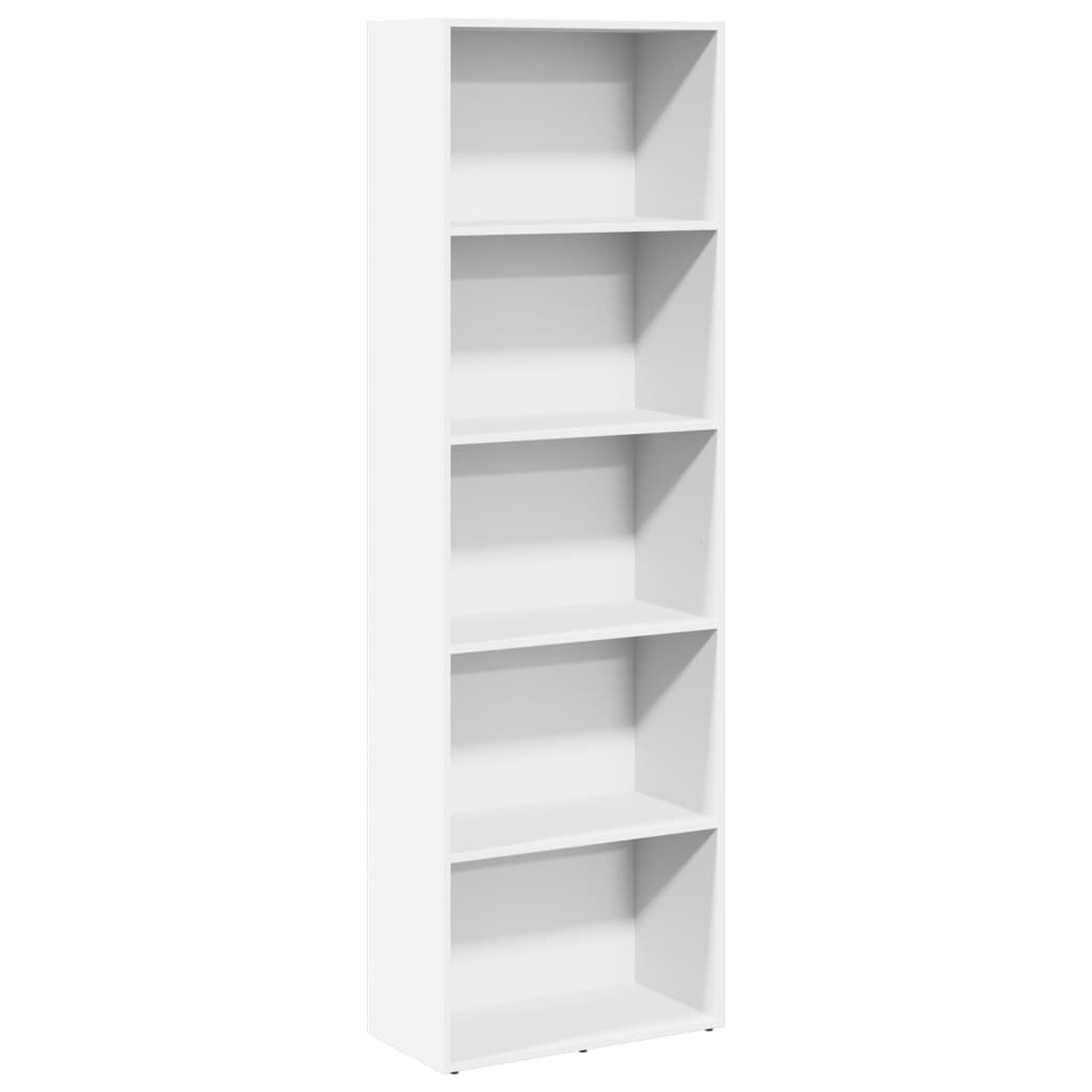Boekenkast 60x30x189 cm bewerkt hout wit