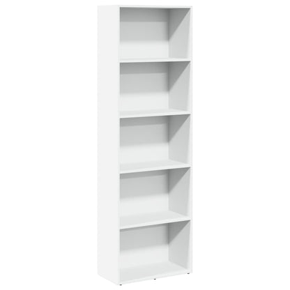 Boekenkast 60x30x189 cm bewerkt hout wit