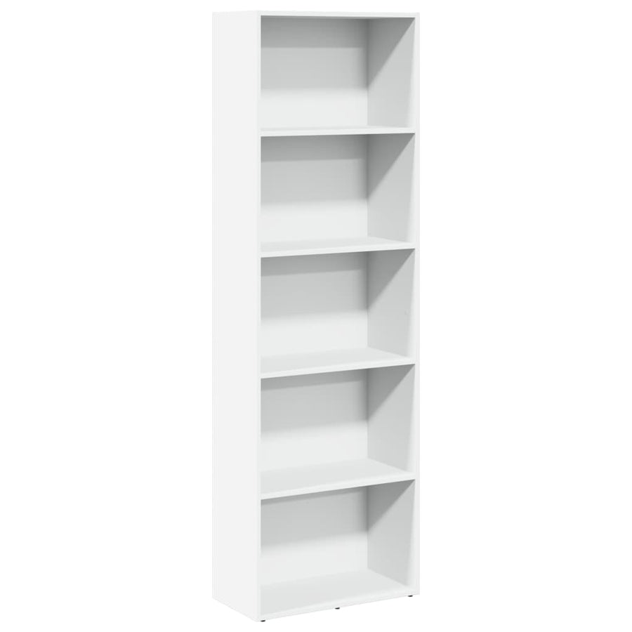 Boekenkast 60x30x189 cm bewerkt hout wit