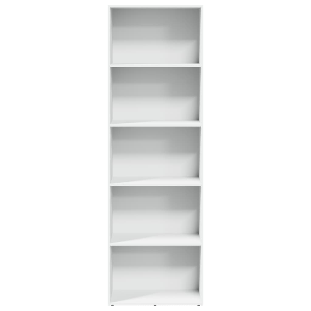 Boekenkast 60x30x189 cm bewerkt hout wit