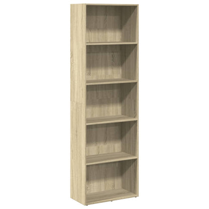 Boekenkast 60x30x189 cm bewerkt hout sonoma eikenkleurig