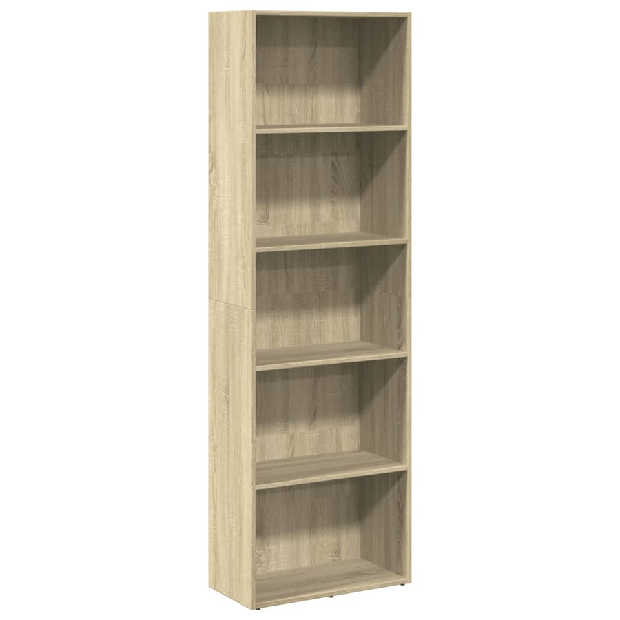Boekenkast 60x30x189 cm bewerkt hout sonoma eikenkleurig