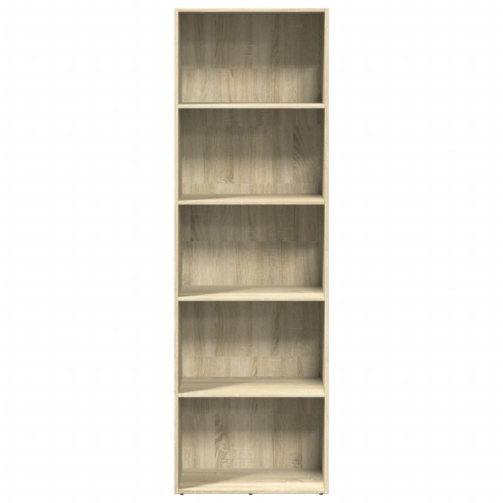 Boekenkast 60x30x189 cm bewerkt hout sonoma eikenkleurig