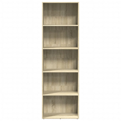 Boekenkast 60x30x189 cm bewerkt hout sonoma eikenkleurig