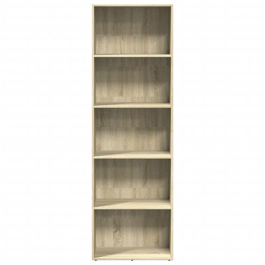 Boekenkast 60x30x189 cm bewerkt hout sonoma eikenkleurig