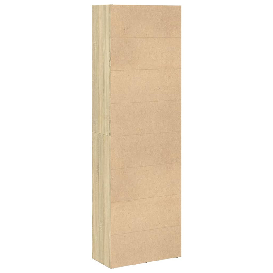 Boekenkast 60x30x189 cm bewerkt hout sonoma eikenkleurig
