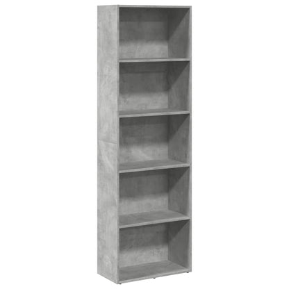 Boekenkast 60x30x189 cm bewerkt hout betongrijs