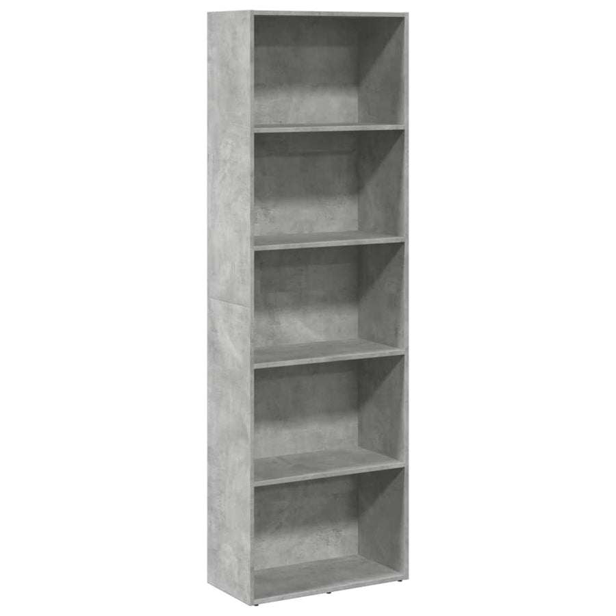 Boekenkast 60x30x189 cm bewerkt hout betongrijs
