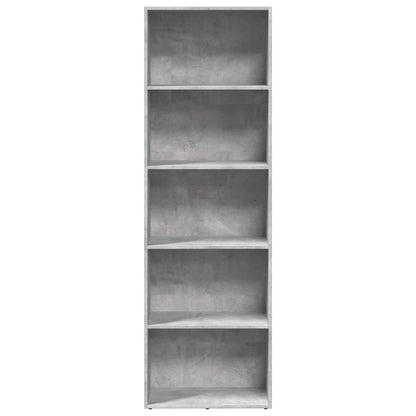 Boekenkast 60x30x189 cm bewerkt hout betongrijs
