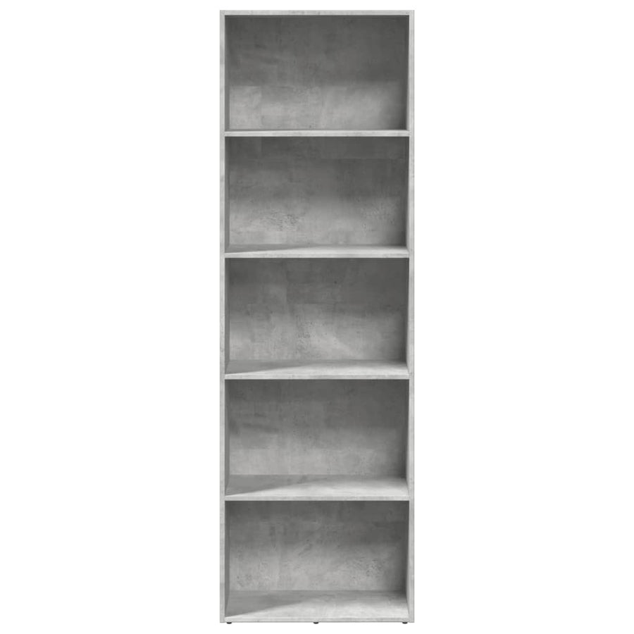 Boekenkast 60x30x189 cm bewerkt hout betongrijs