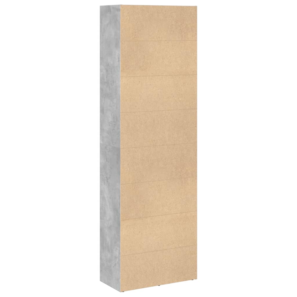 Boekenkast 60x30x189 cm bewerkt hout betongrijs