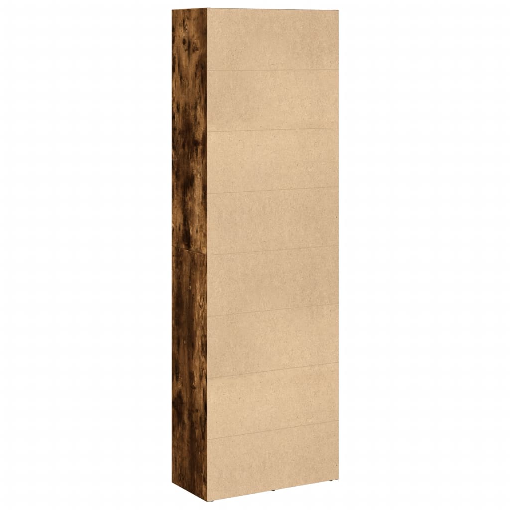 Boekenkast 60x30x189 cm bewerkt hout gerookt eikenkleurig