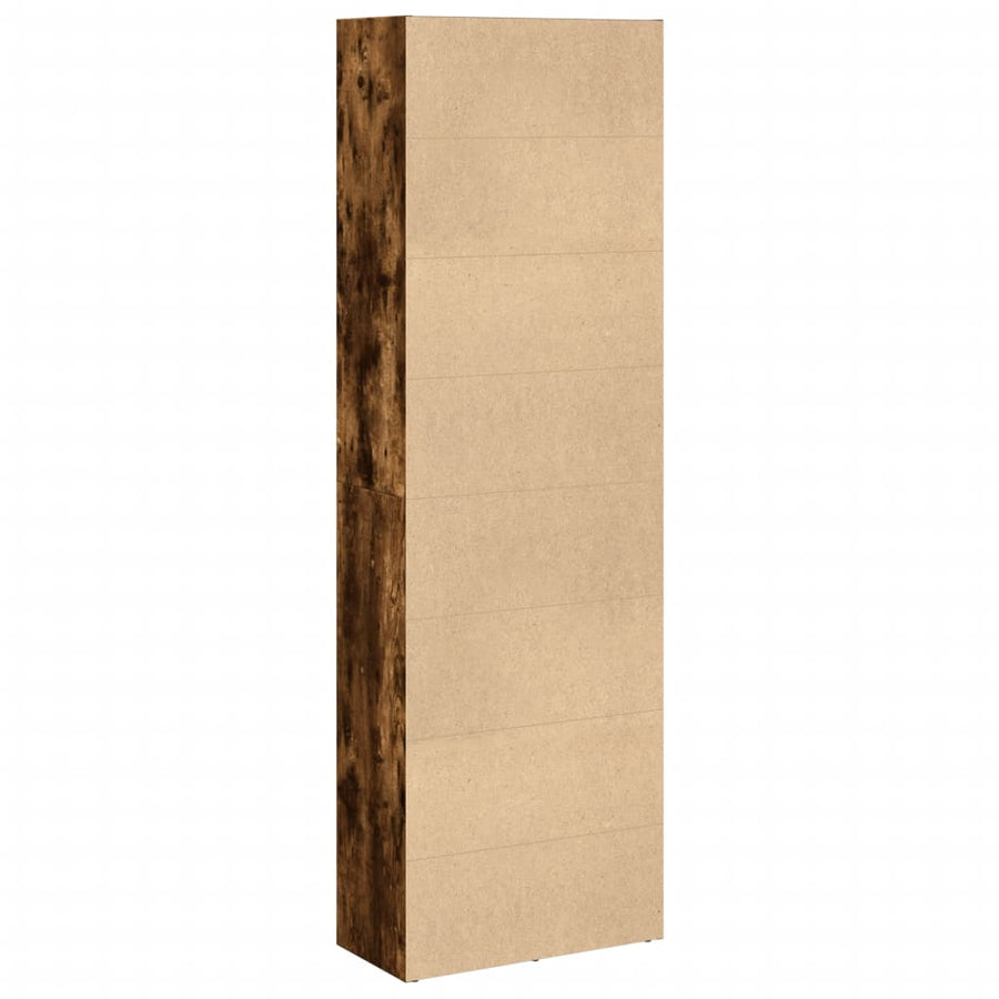 Boekenkast 60x30x189 cm bewerkt hout gerookt eikenkleurig