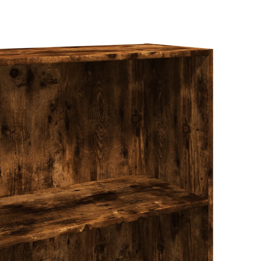 Boekenkast 60x30x189 cm bewerkt hout gerookt eikenkleurig