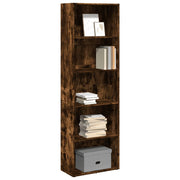 Boekenkast 60x30x189 cm bewerkt hout gerookt eiken