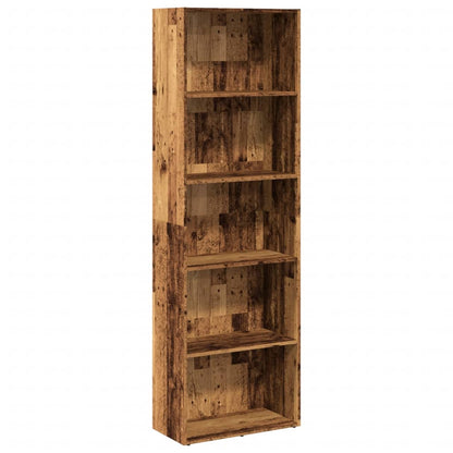 Boekenkast 60x30x189 cm bewerkt hout oud houtkleurig
