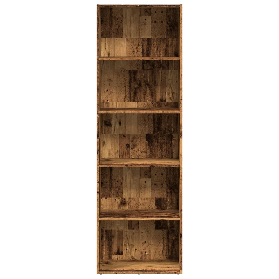 Boekenkast 60x30x189 cm bewerkt hout oud houtkleurig