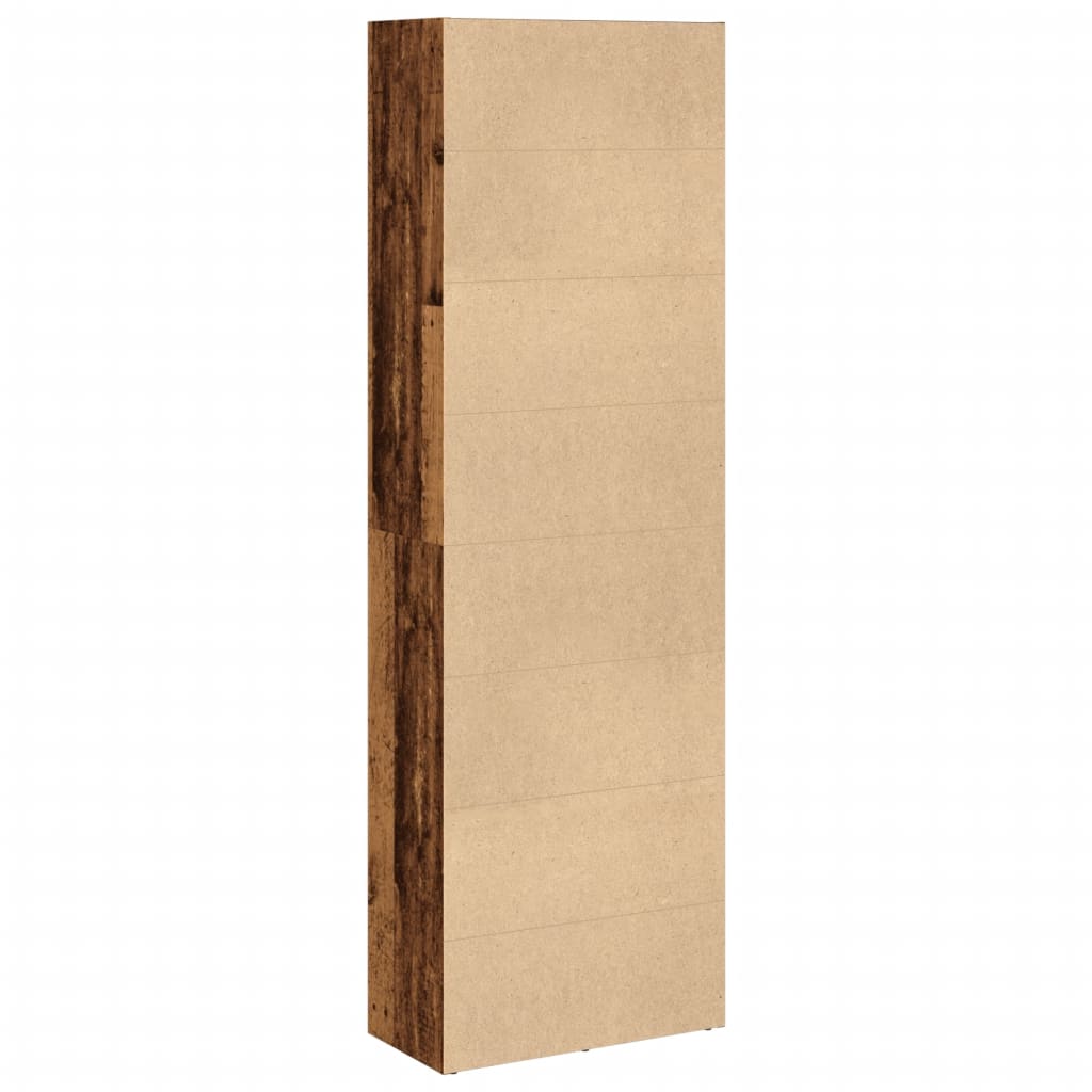 Boekenkast 60x30x189 cm bewerkt hout oud houtkleurig