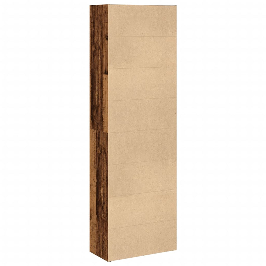 Boekenkast 60x30x189 cm bewerkt hout oud houtkleurig