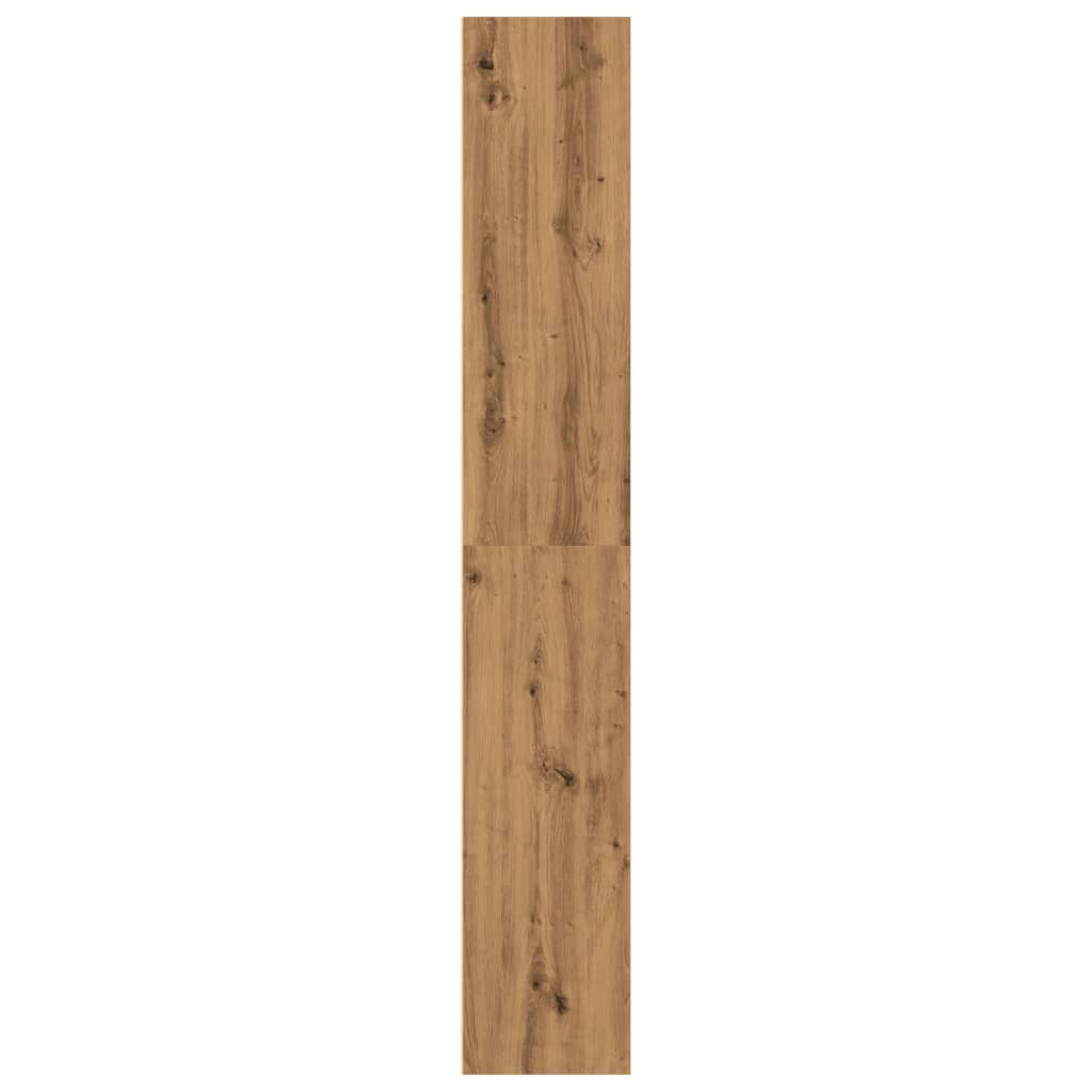 Boekenkast 60x30x189 cm bewerkt hout artisanaal eikenkleurig