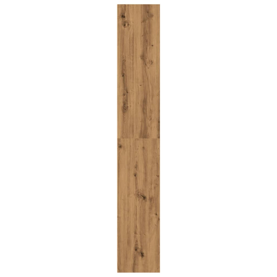 Boekenkast 60x30x189 cm bewerkt hout artisanaal eikenkleurig